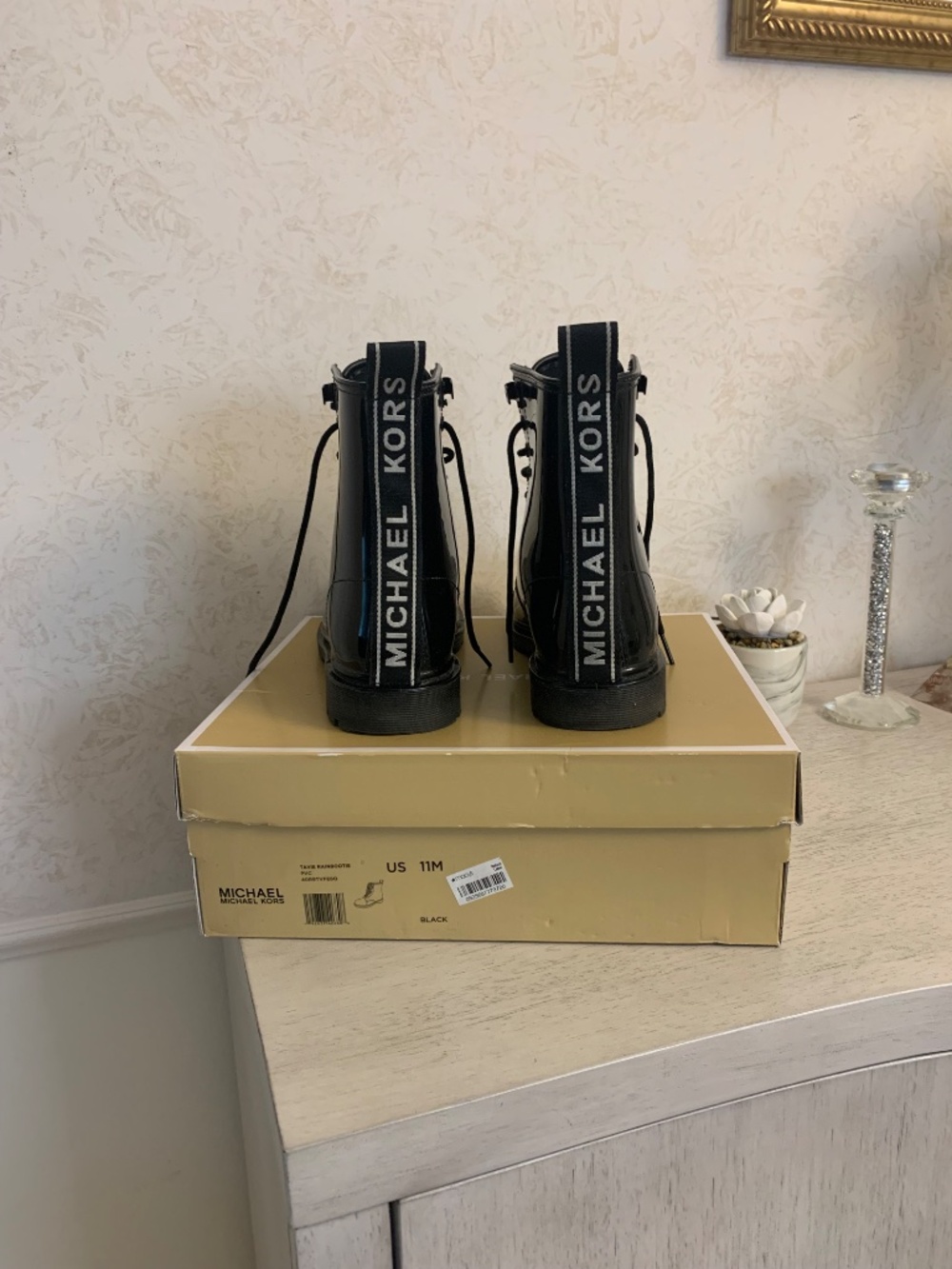 Michael Kors Black Patent Leather Boots, Size 11 - Picture 2 of 7